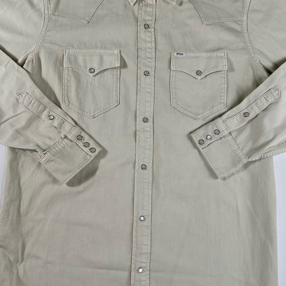 Denim And Supply Polo Ralph Lauren Western Stone Colored Jean Button Up NWT - Picture 2 of 7